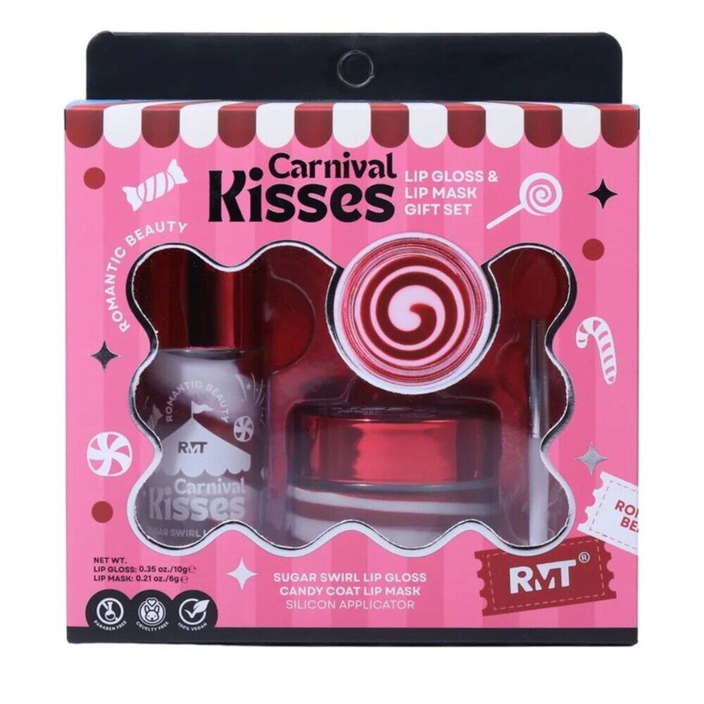 RMT Romantic Beauty Carnival Kisses Lip Gloss & Lip Mask Gift Set – 3 Piece Set